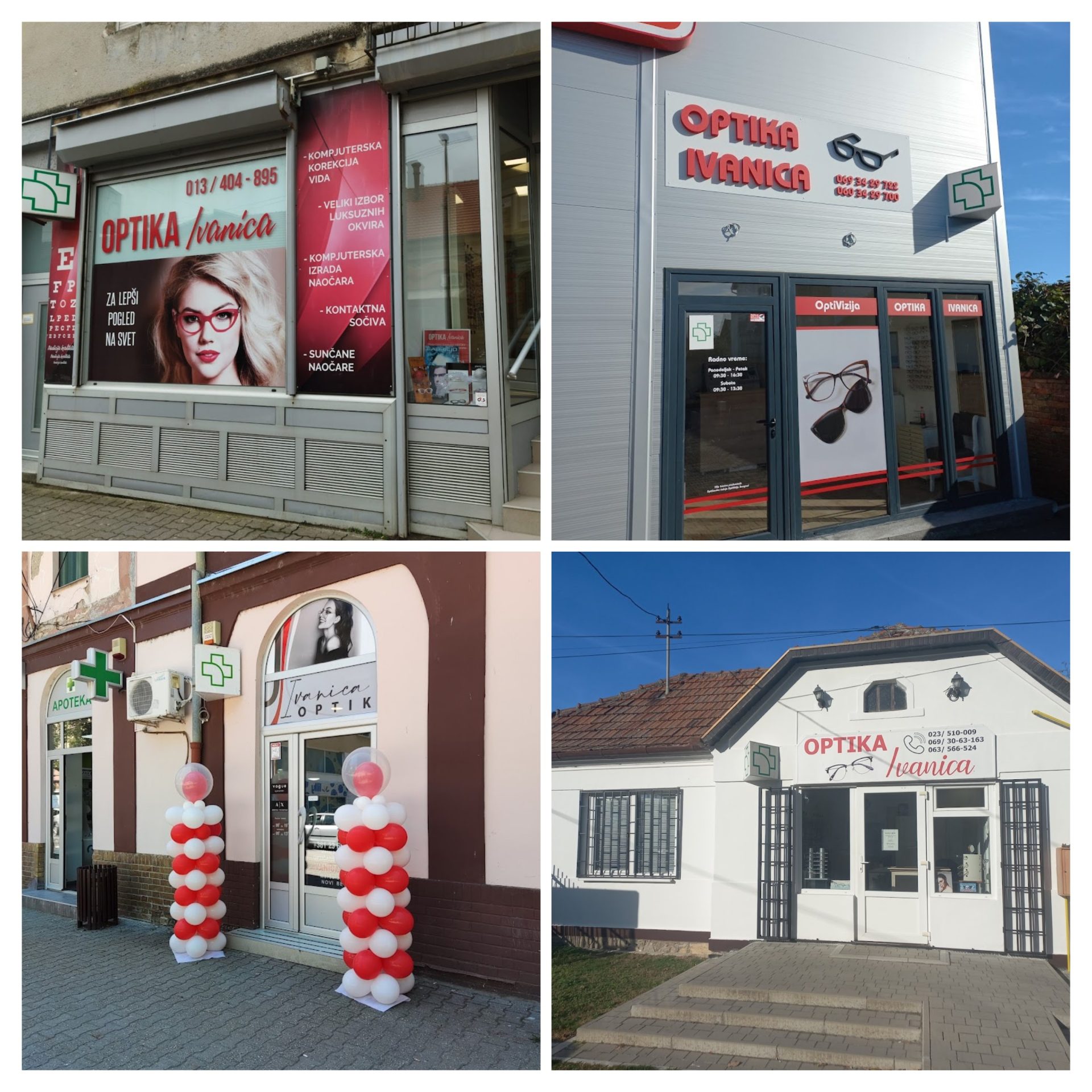 Radnje optike Ivanica u Zrenjaninu, Vršcu, Novom Bečeju i Kovačici